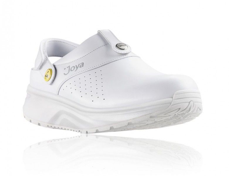 IQ ESD White. Zapatos zuecos sanitarios unisex. Equipados con suela antiestática ESD.